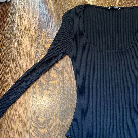 NWOT Black Long Sleeve Bodysuit US Medium - Picture 3 of 6